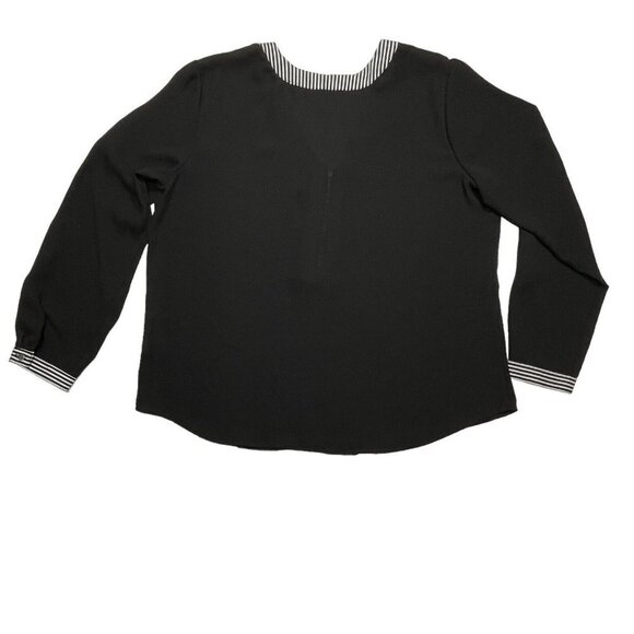 NOTATIONS Silky Black Career Blouse Women's 2XL (18-20) V-Neck Business‎ Casual - Picture 15 of 15